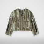 Thug Club Jindo Mix Fur Jacket in beige