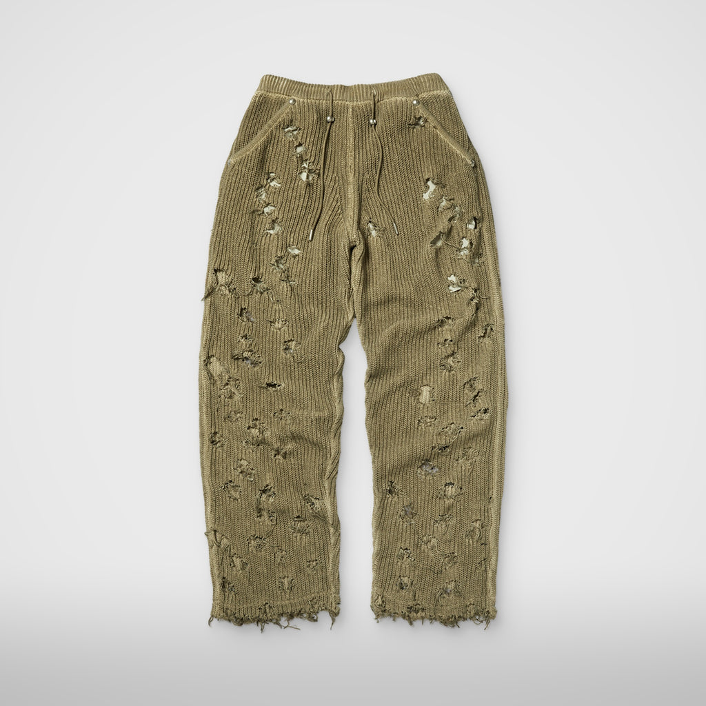 Thug Club TC Destroyed Knit Pants in beige