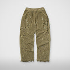 Thug Club TC Destroyed Knit Pants in beige