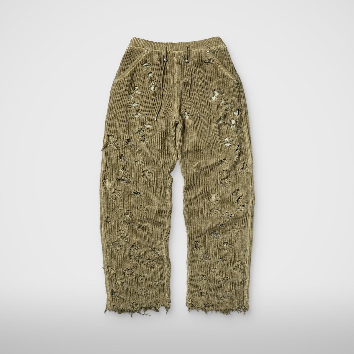 Thug Club TC Destroyed Knit Pants in beige