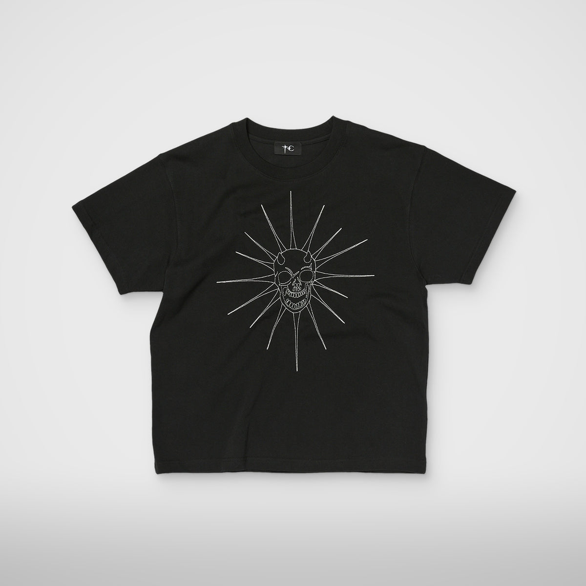 Thug Club TC Riding Skull Stitch T-Shirt in black, front view
