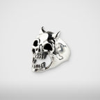 Thug Club TC Riding Skull Ring in silver, view 2 of 3