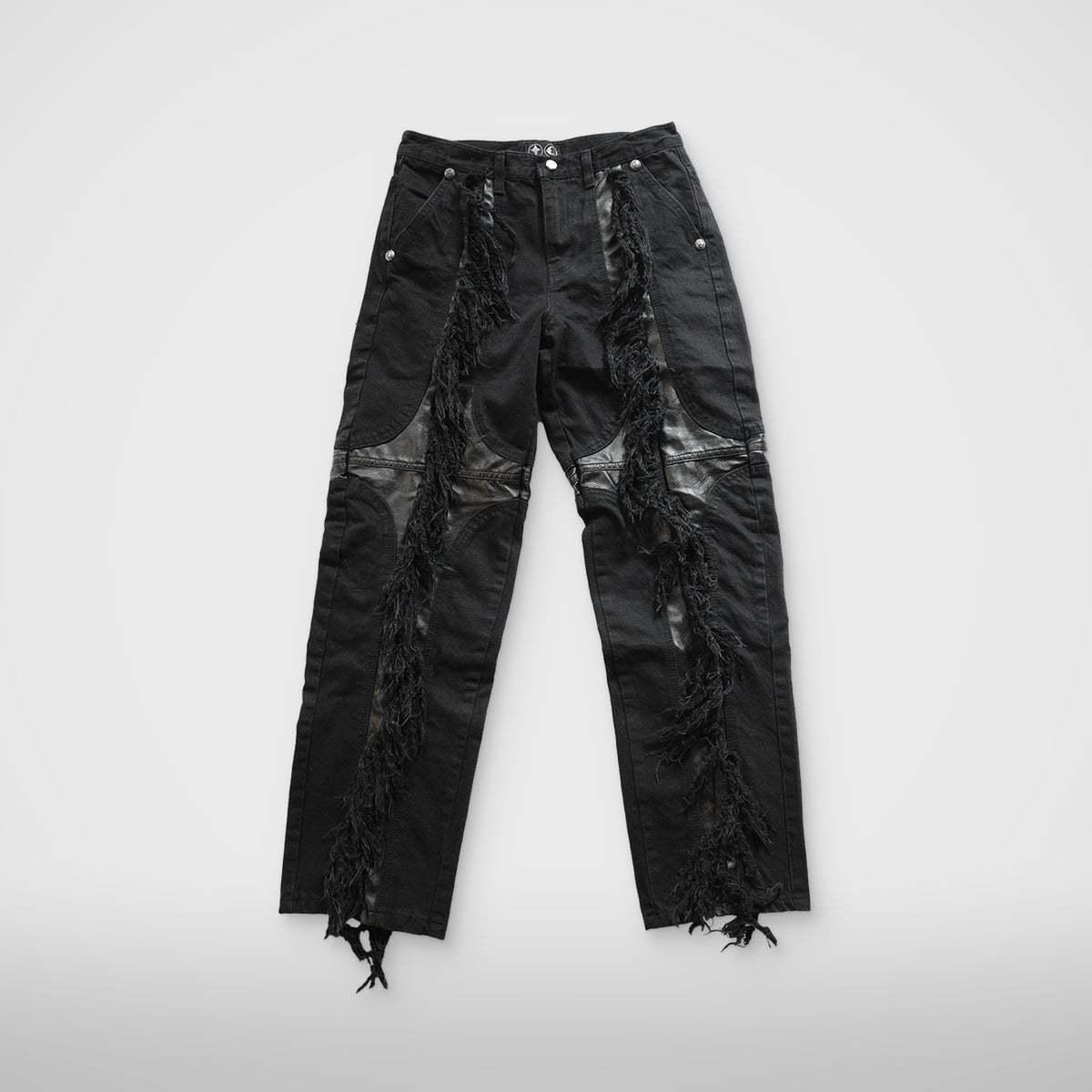 Thug Club Mohican Leather Denim Pants in black, view 2 of 6