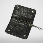 Thug Club TC Ball Chain Leather Card Case in crocodile, view 4 of 4