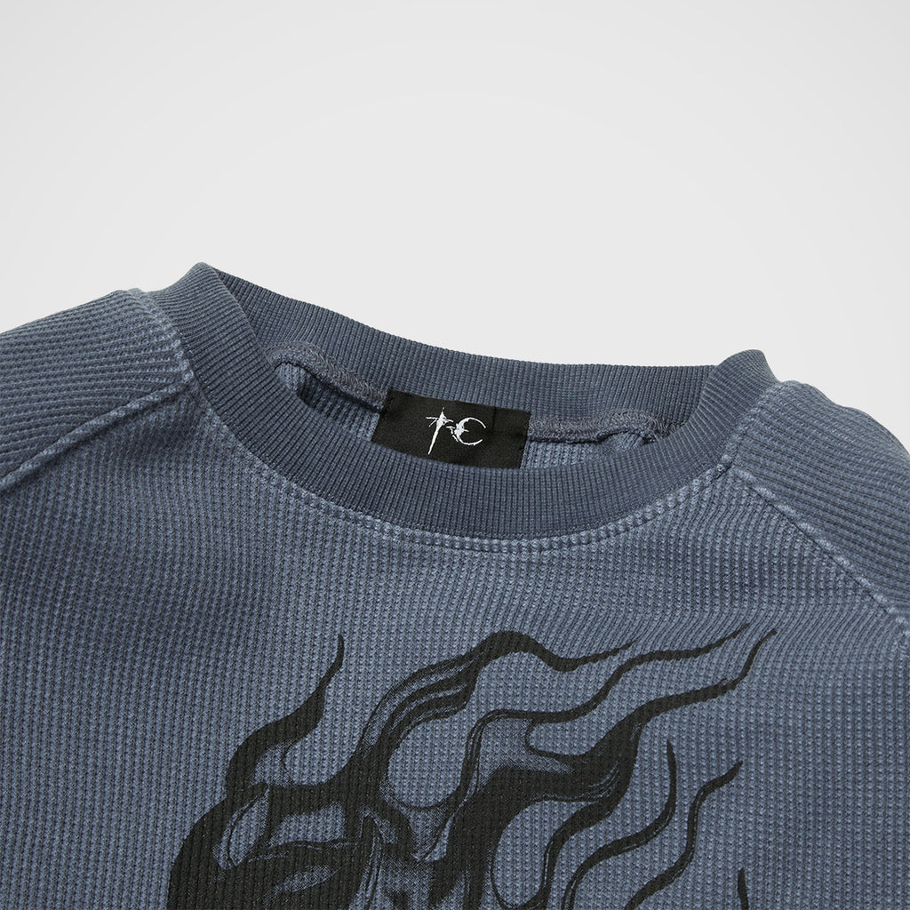 Thug Club Bulk Shoulder Three Riding Skull Layered T-Shirt in blue, view 3 of 4