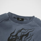 Thug Club Bulk Shoulder Three Riding Skull Layered T-Shirt in blue, view 3 of 4