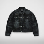 Thug Club Leave A Trace Denim Jacket in black