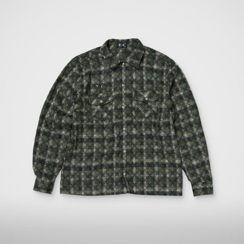 Thug Club TC All Over Pattern Shirt in khaki