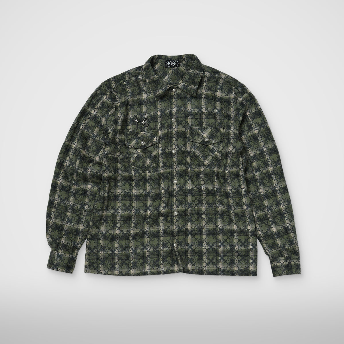 Thug Club TC All Over Pattern Shirt in khaki