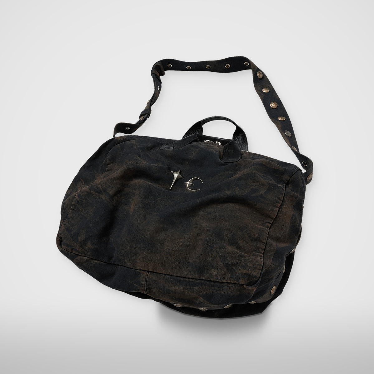 Thug Club Two Tone Washed Canvas Crossbody Bag in rust black, view 2 of 7