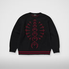 Thug Club TC Bone Knit Sweater in bk/red, view 2 of 2