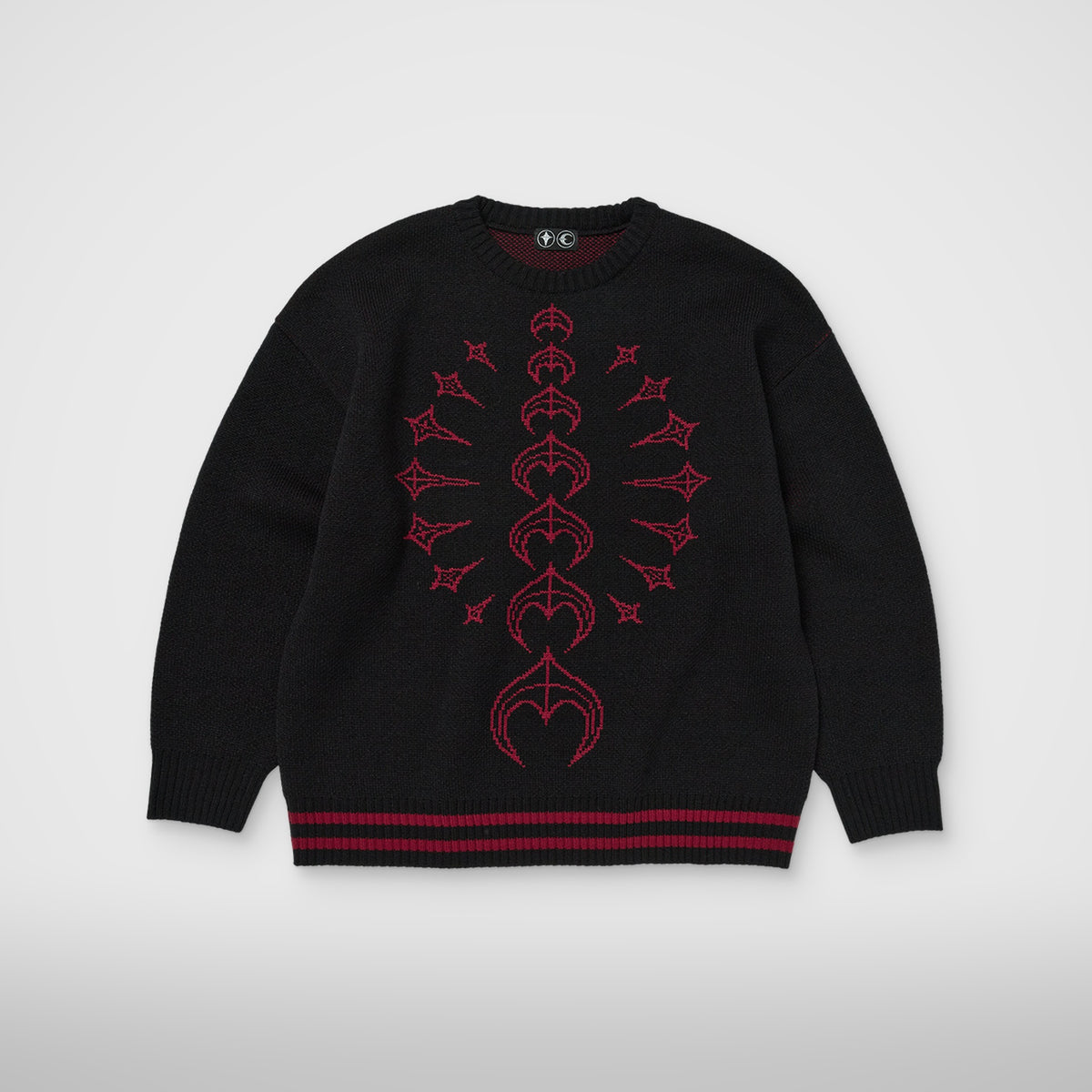 Thug Club TC Bone Knit Sweater in bk/red, view 2 of 2