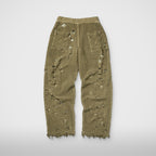 Thug Club TC Destroyed Knit Pants in beige, view 2 of 2