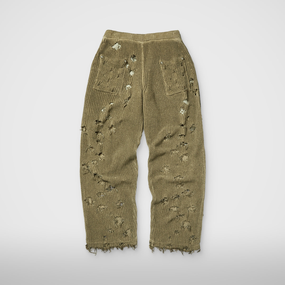 Thug Club TC Destroyed Knit Pants in beige, view 2 of 2