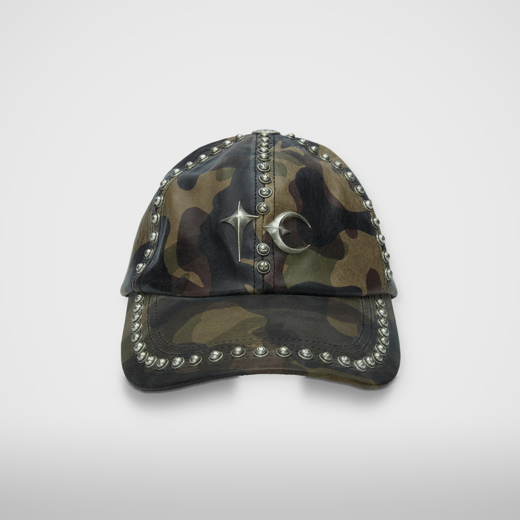 Thug Club Studded Camo Leather Cap