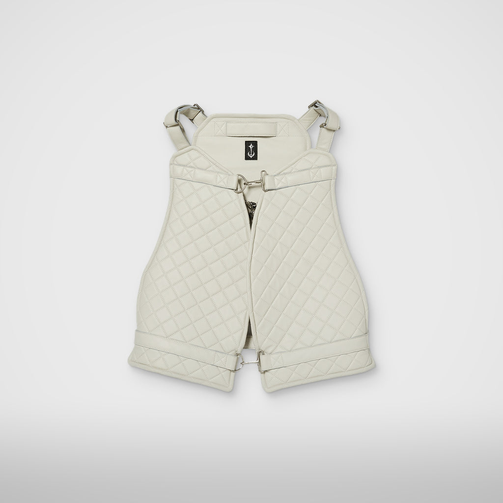 Thug Club Demi Quilted Vest in ivory, view 2 of 5