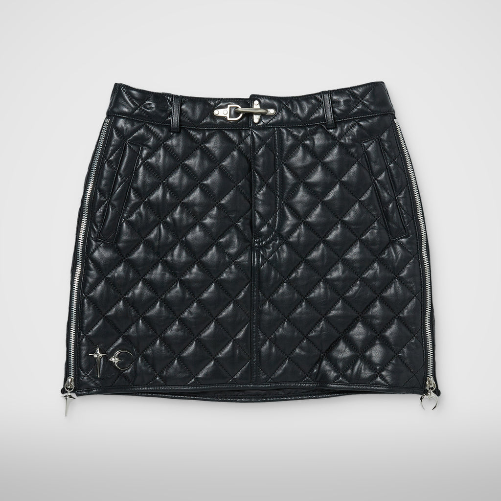 Thug Club Angels Quilted Short Skirt in black