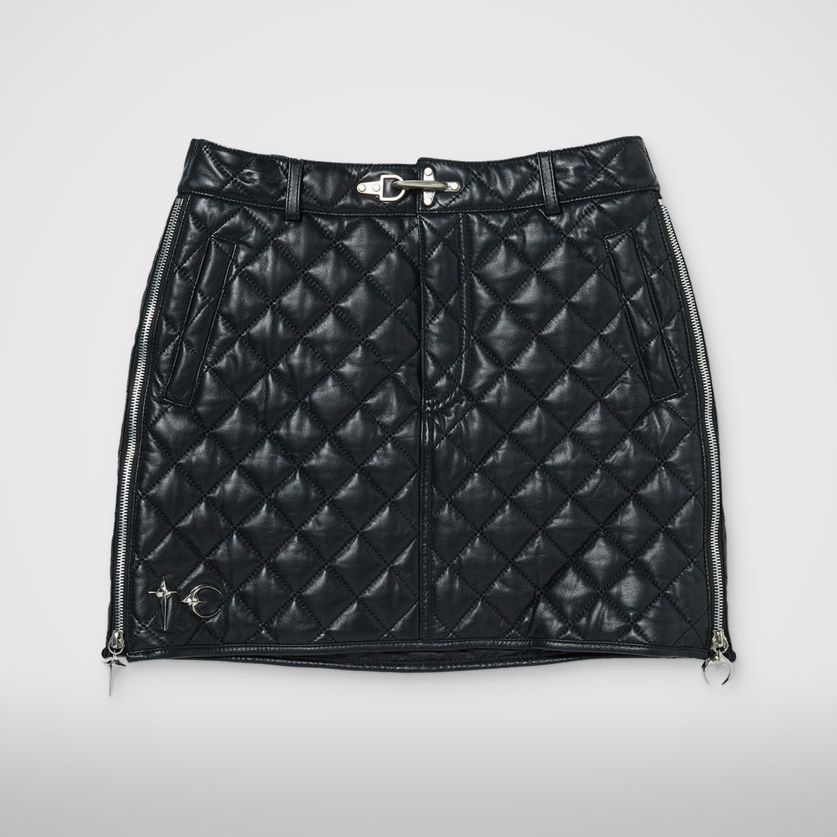Thug Club Angels Quilted Short Skirt in black