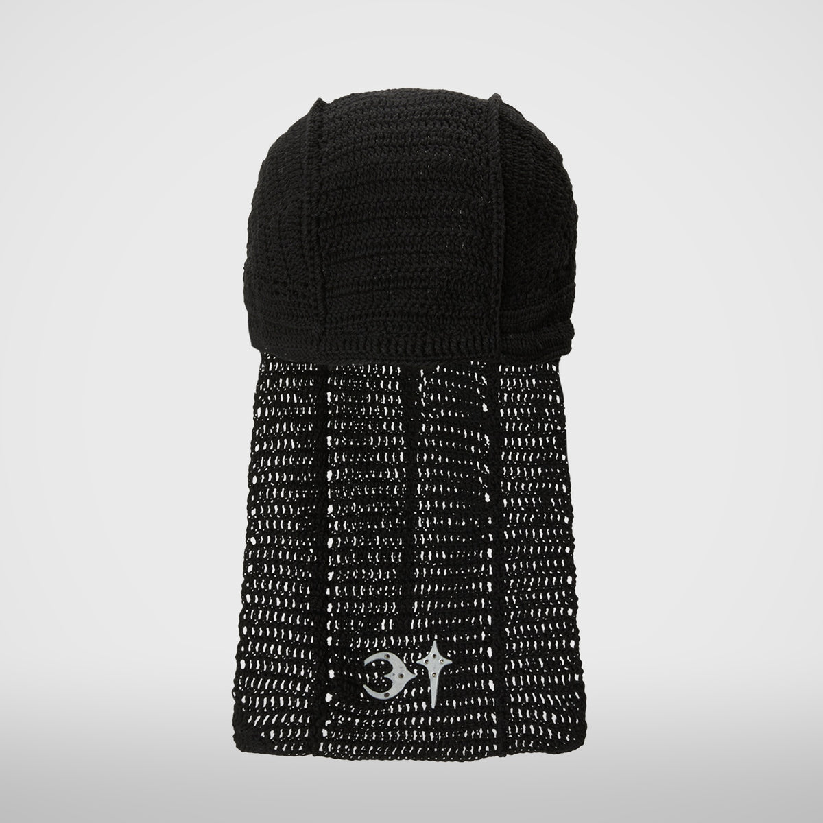 Thug Club TC Destroyed Crochet Tail Hat in black, view 2 of 3