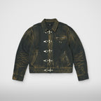 Thug Club TC Two Tone Washed Jacket in rust black, front view