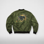 Thug Club Jamong Two Tone Washed MA-1 Jacket in khaki, view 2 of 4