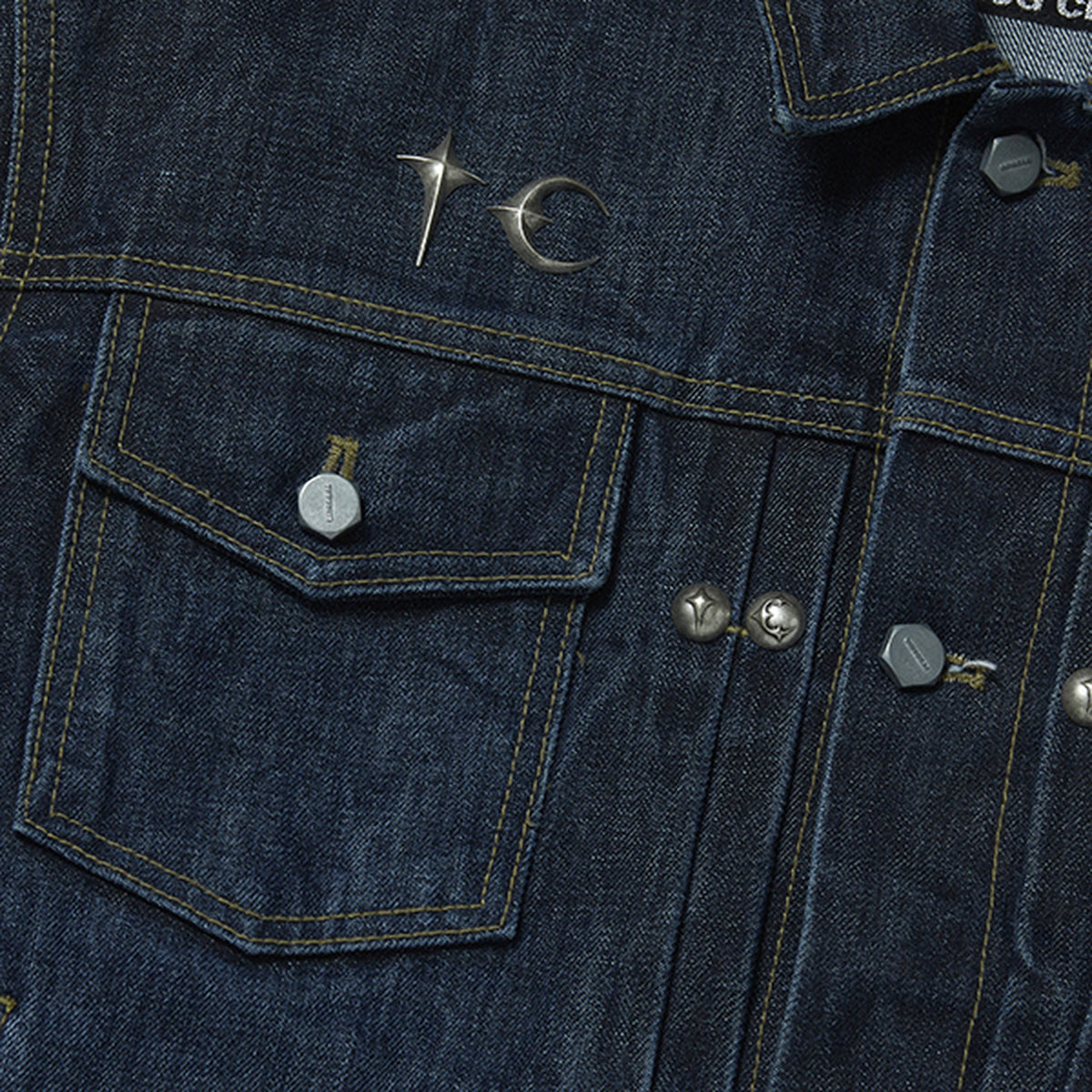 Thug Club Naval Warfare Denim Jacket in blue, view 4 of 8