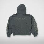 Thug Club Leather Flame Hooded Zip-Up in gray, view 2 of 2