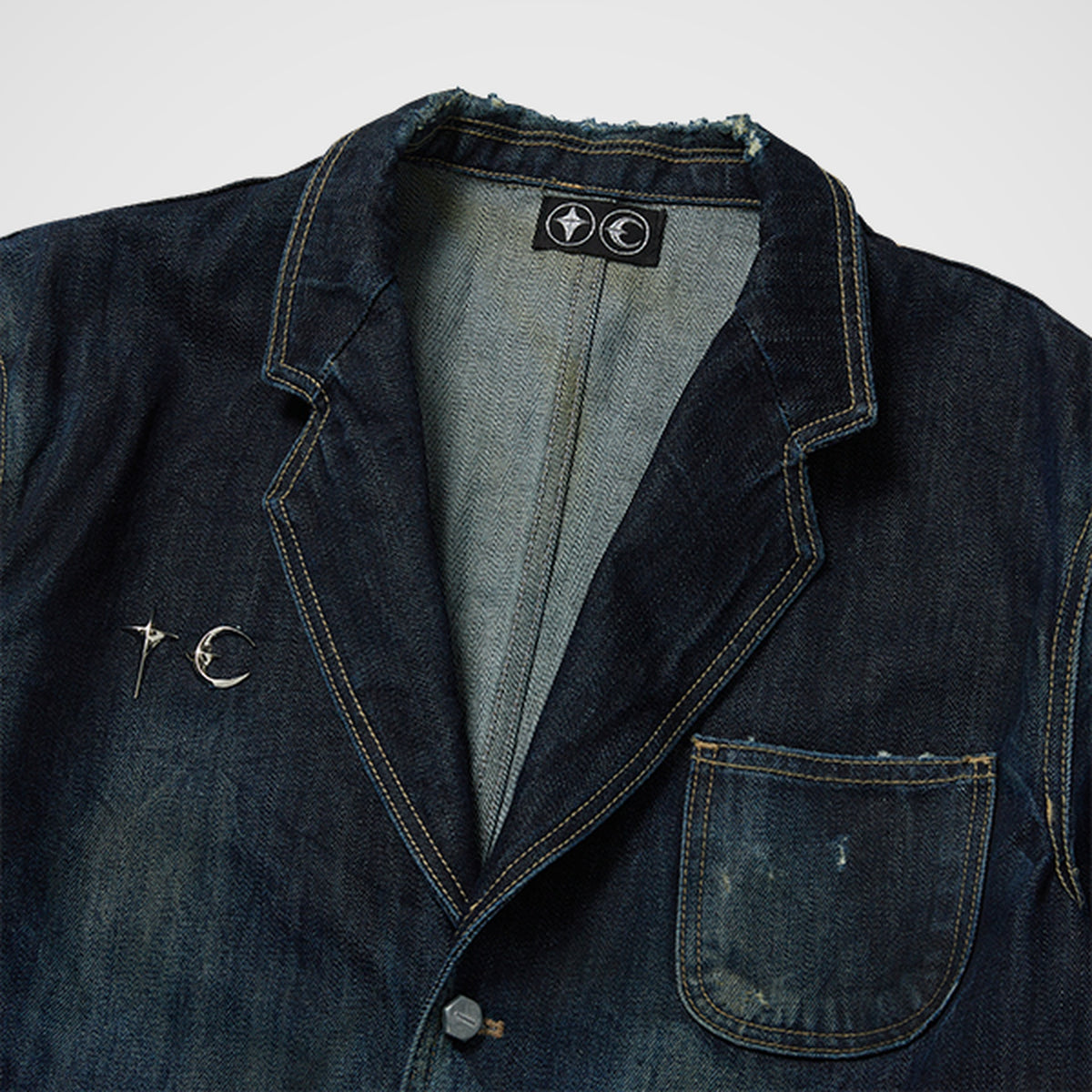 Thug Club Denim Blazer in blue, view 3 of 9