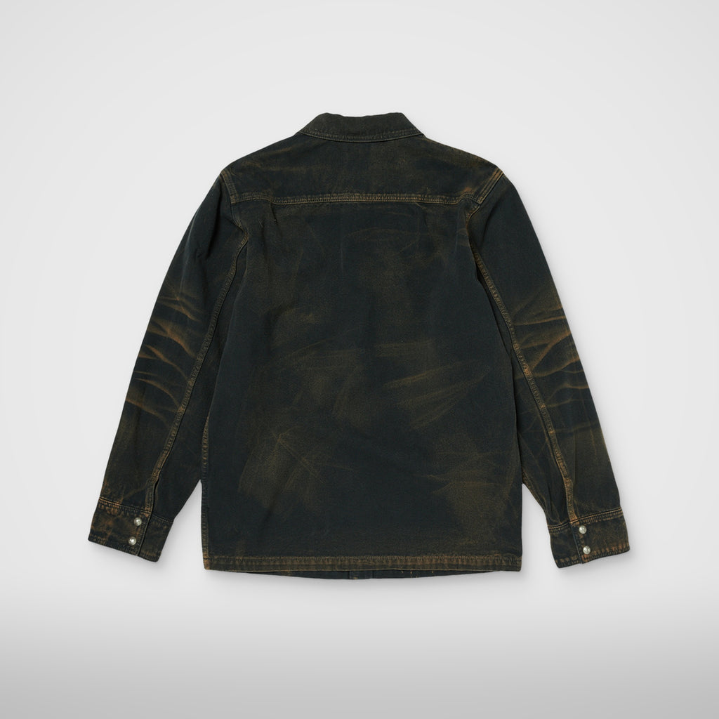 Thug Club TC Two Tone Washed Shirt in rust black, back view