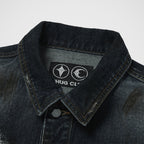 Thug Club Burn Down Denim Jacket in blue, view 3 of 9
