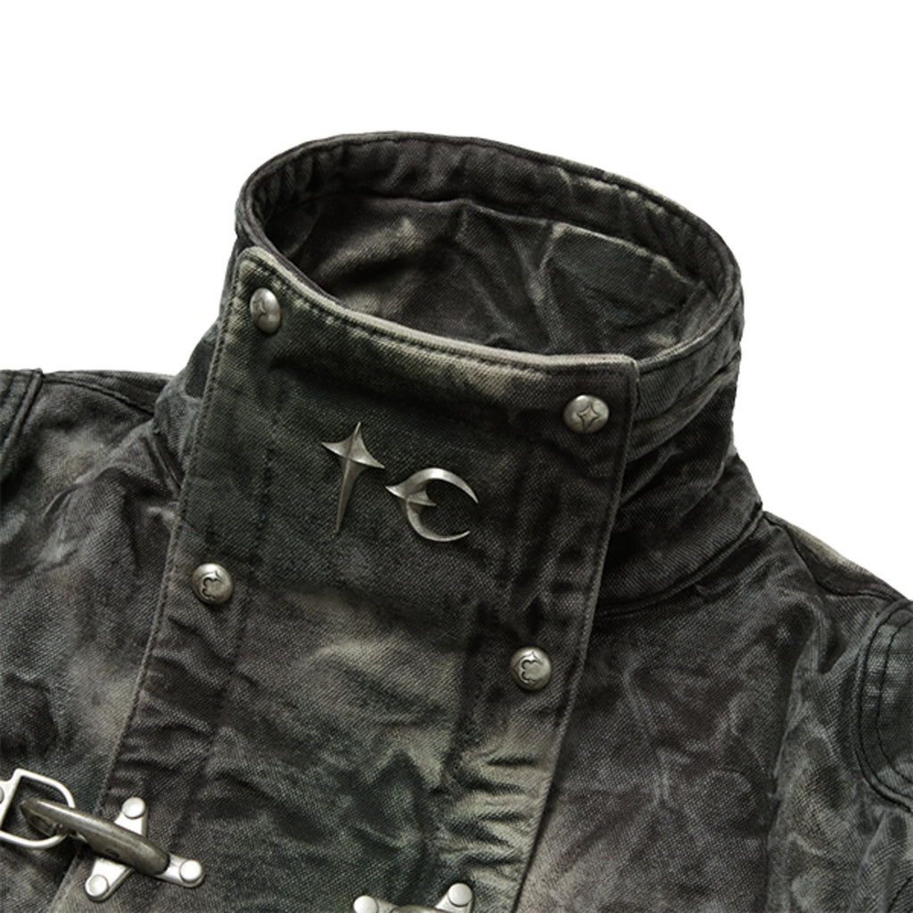 Thug Club Bio Soldier Denim Trench Coat in camo, view 3 of 10