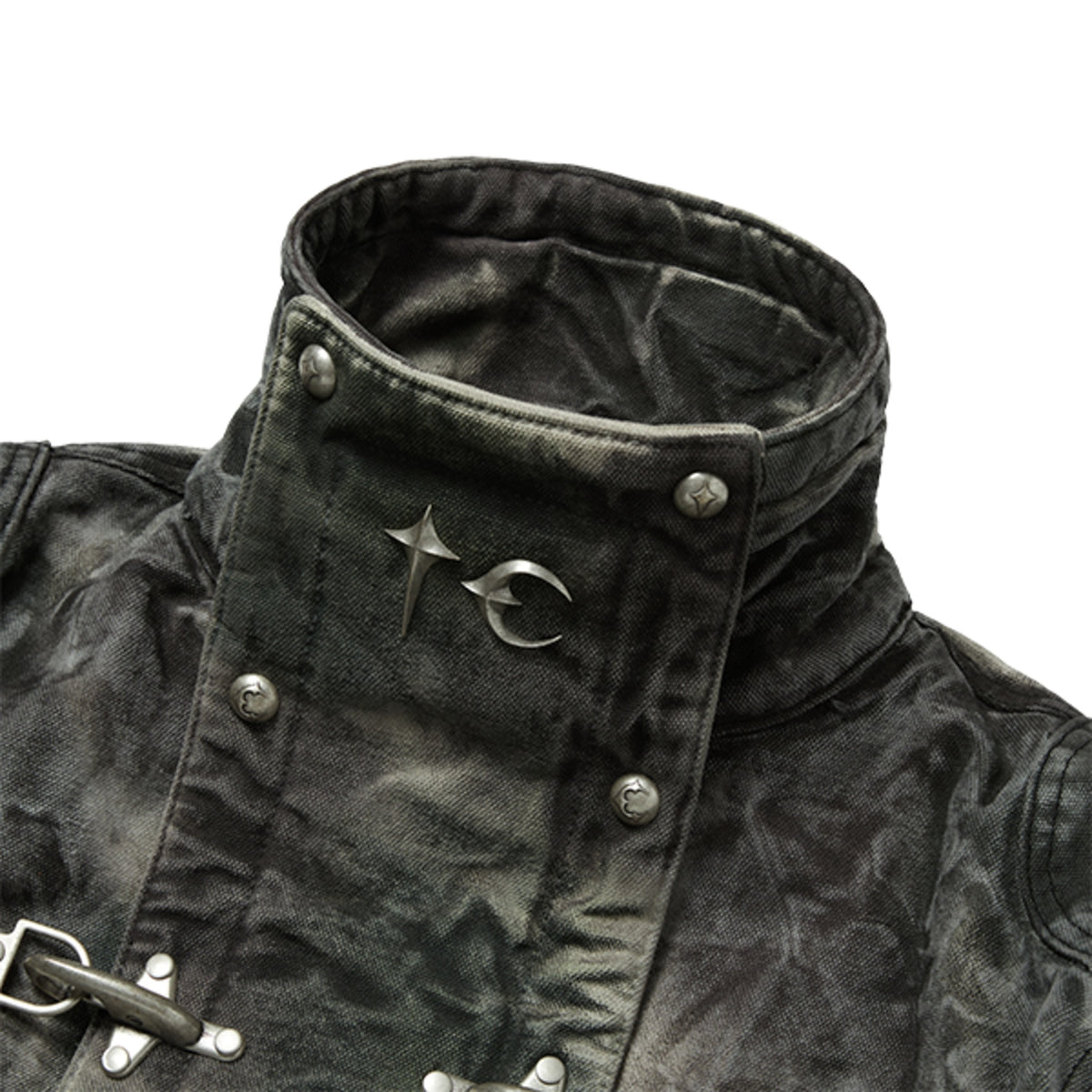 Thug Club Bio Soldier Denim Trench Coat in camo, view 3 of 10