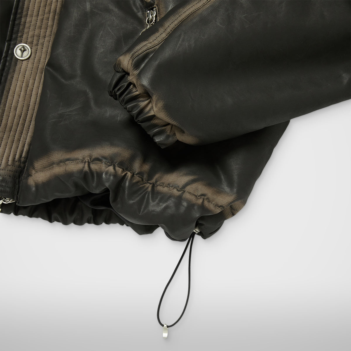Thug Club Three Riding Skull Fur Hooded Jacket in black, view 10 of 11