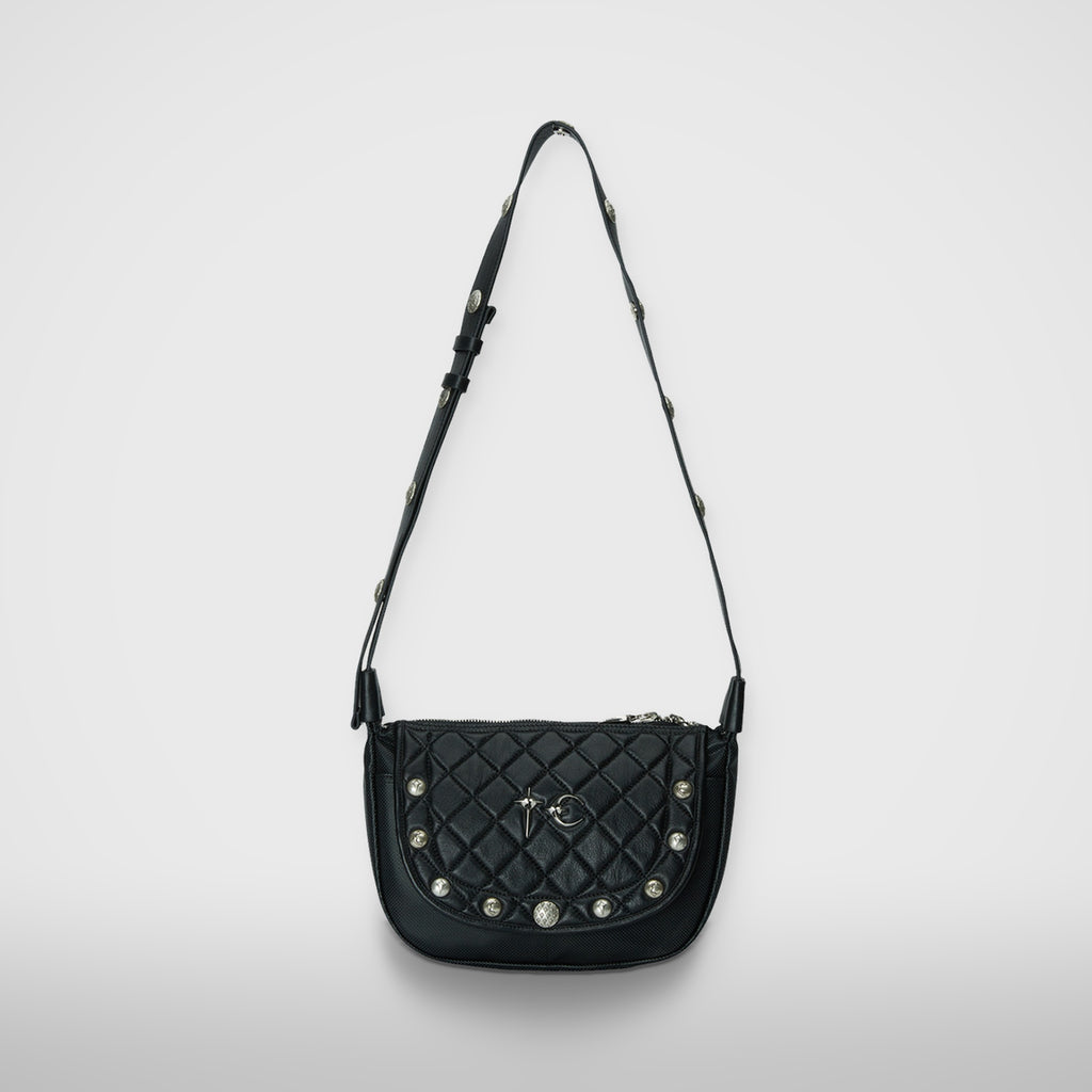 Thug Club Chopper Quilted Mini Messenger Bag in black