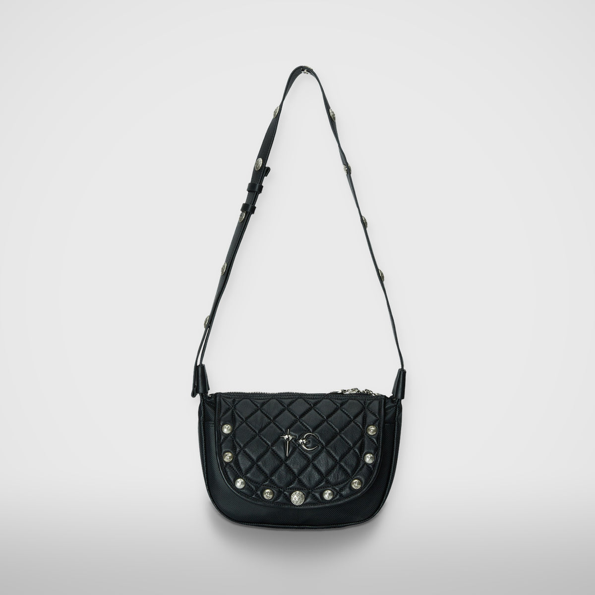 Thug Club Chopper Quilted Mini Messenger Bag in black