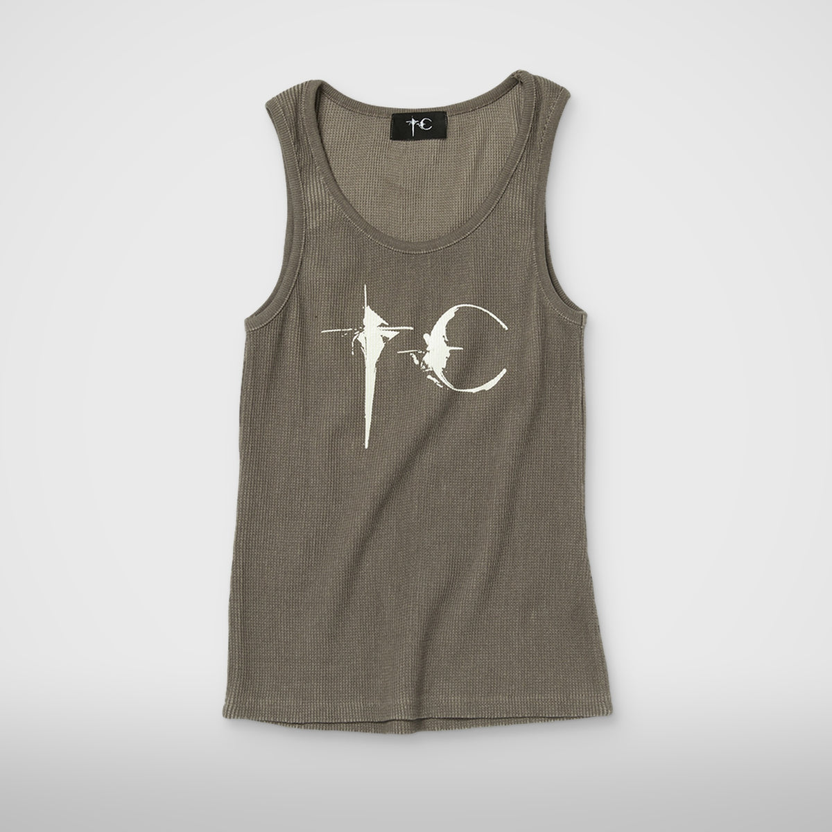 Thug Club TC Not Easy Tank Top in brown, front view