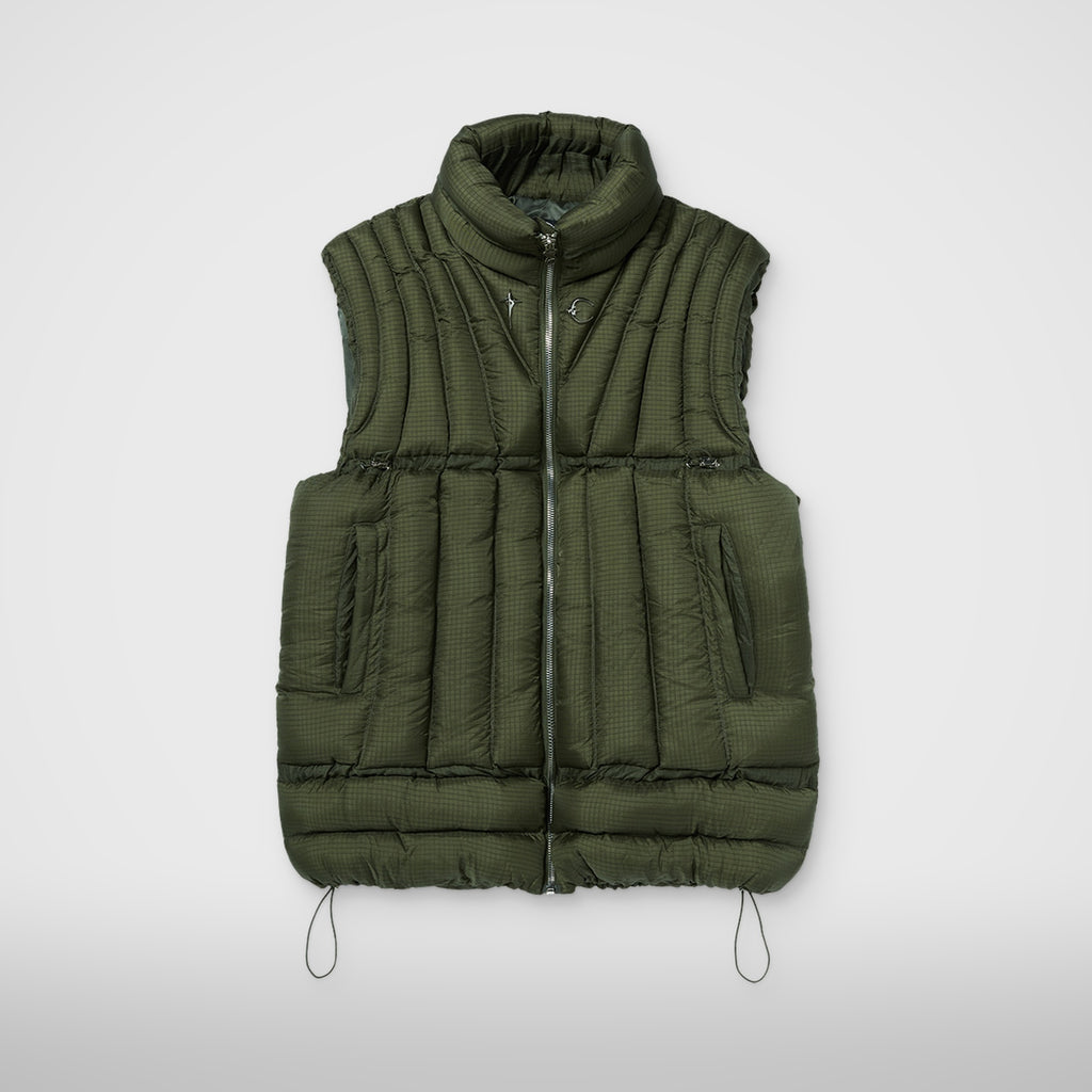 Thug Club War Life Down Vest in khaki