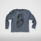 Thug Club Bulk Shoulder Three Riding Skull Layered T-Shirt in blue