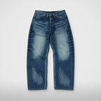 Thug Club TC Leather Back Pocket Pants in blue, back view