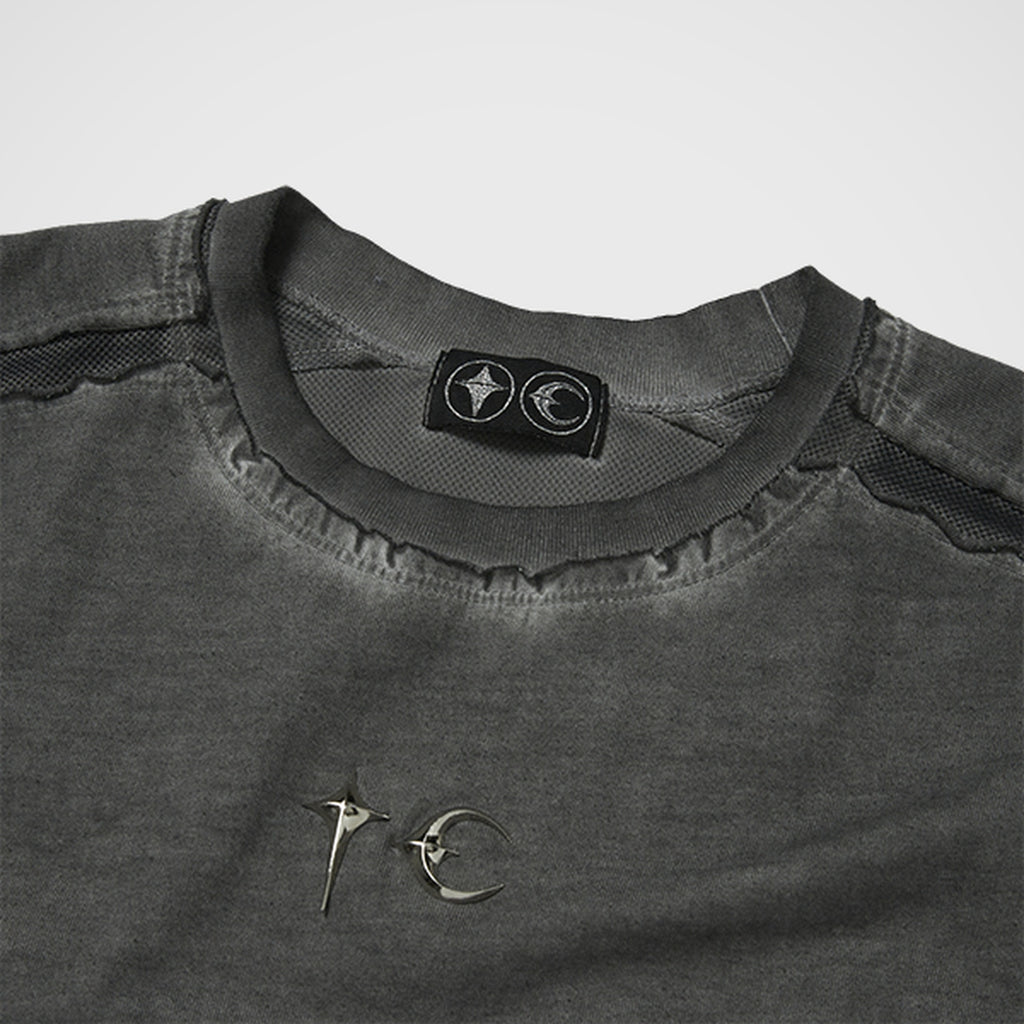 Thug Club Battle Turtle Mesh T-Shirt in charcoal, view 3 of 8
