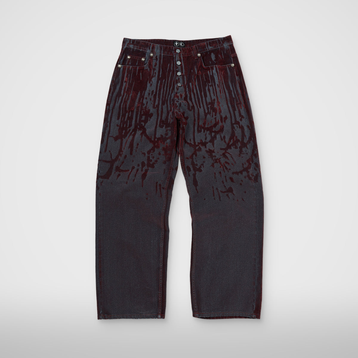 Thug Club Blood Lazered Denim Pants in red