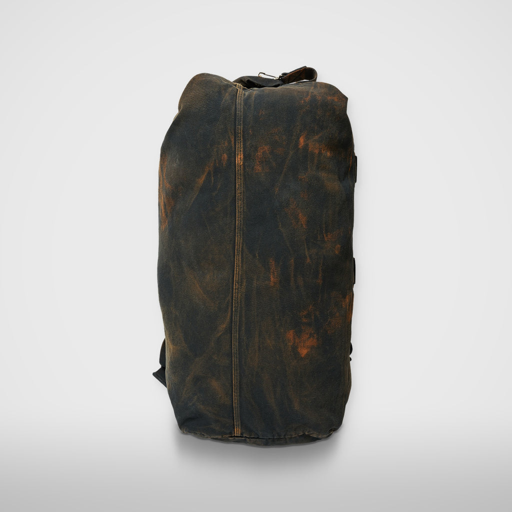 Thug Club Two Tone Washed Canvas Duffle Bag in rust black, view 3 of 4