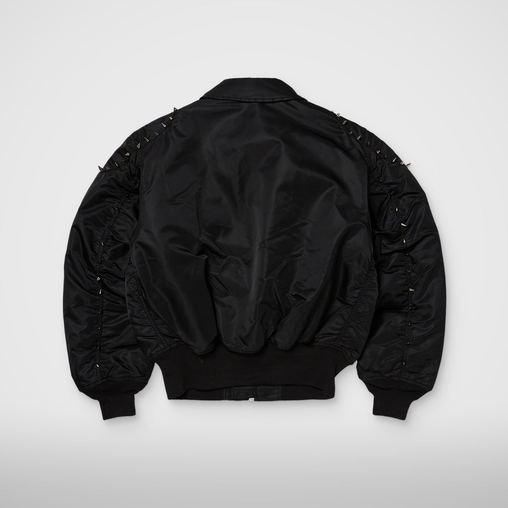 Thug Club X Alpha CWU 45/P Studded Jacket in black, back view