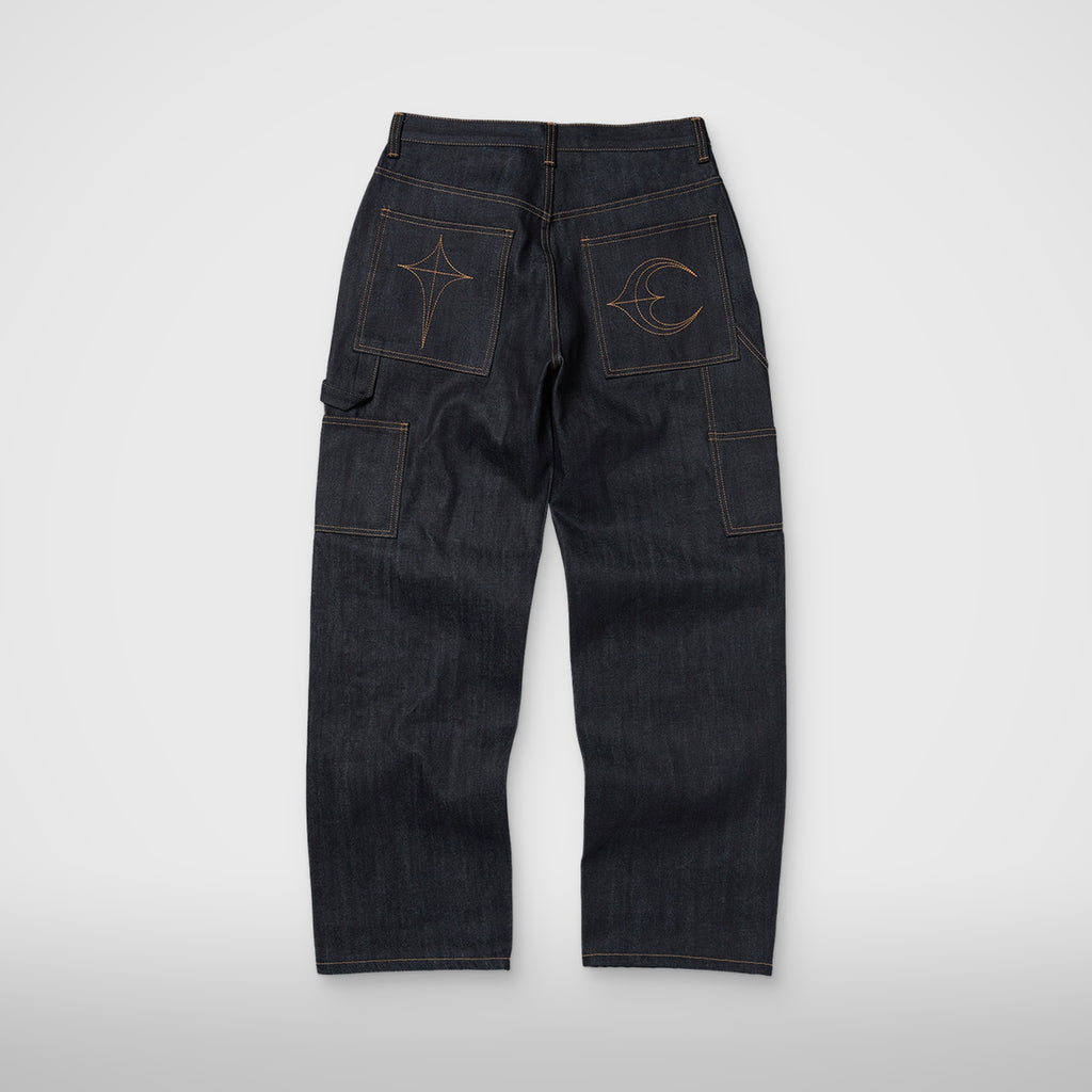 Thug Club Angels Studded Work Pants in indigo, view 2 of 2