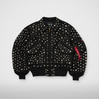 Thug Club X Alpha CWU 45/P All Over Rivet Jacket in black, front view