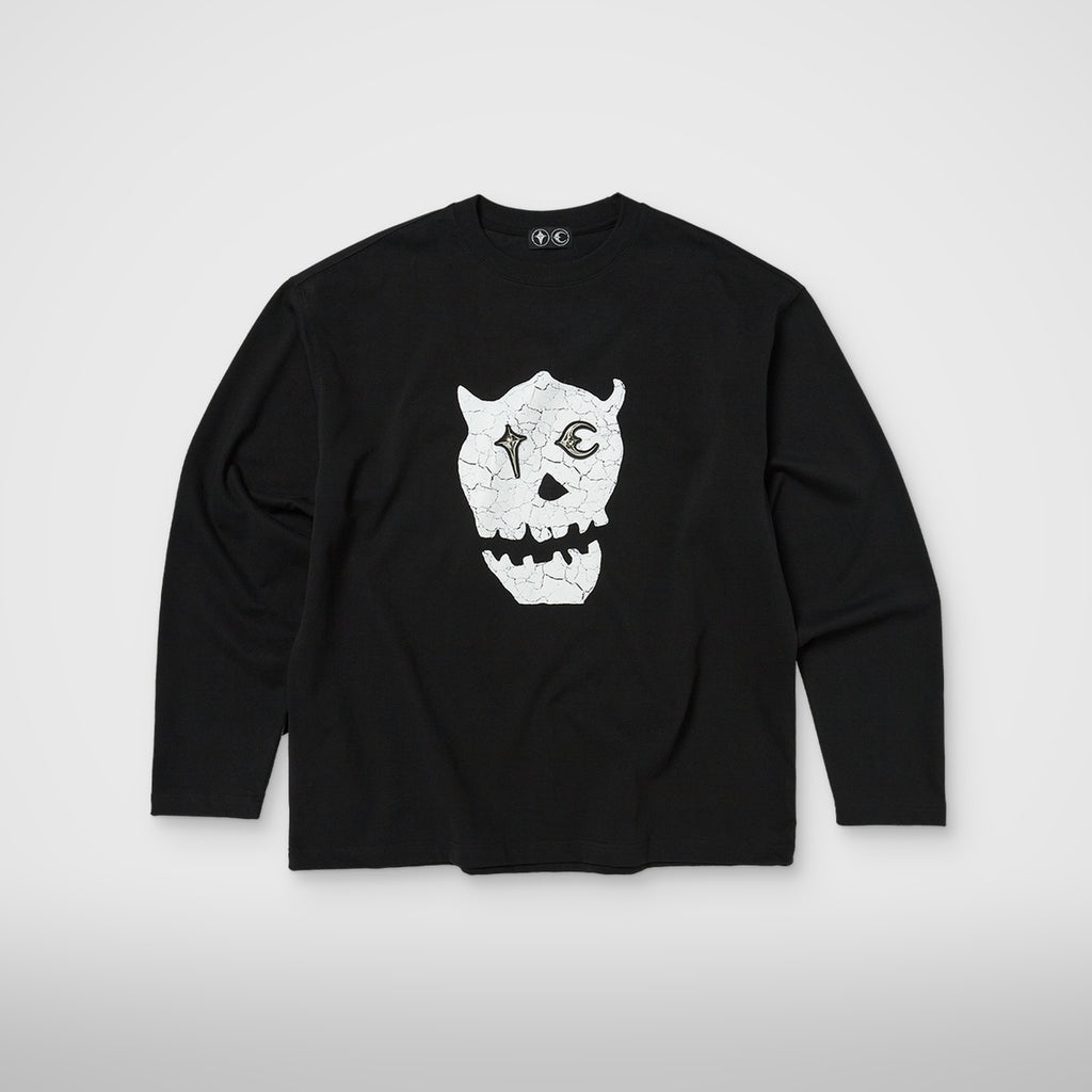 Thug Club TC Skull Long-Sleeve in black, front view