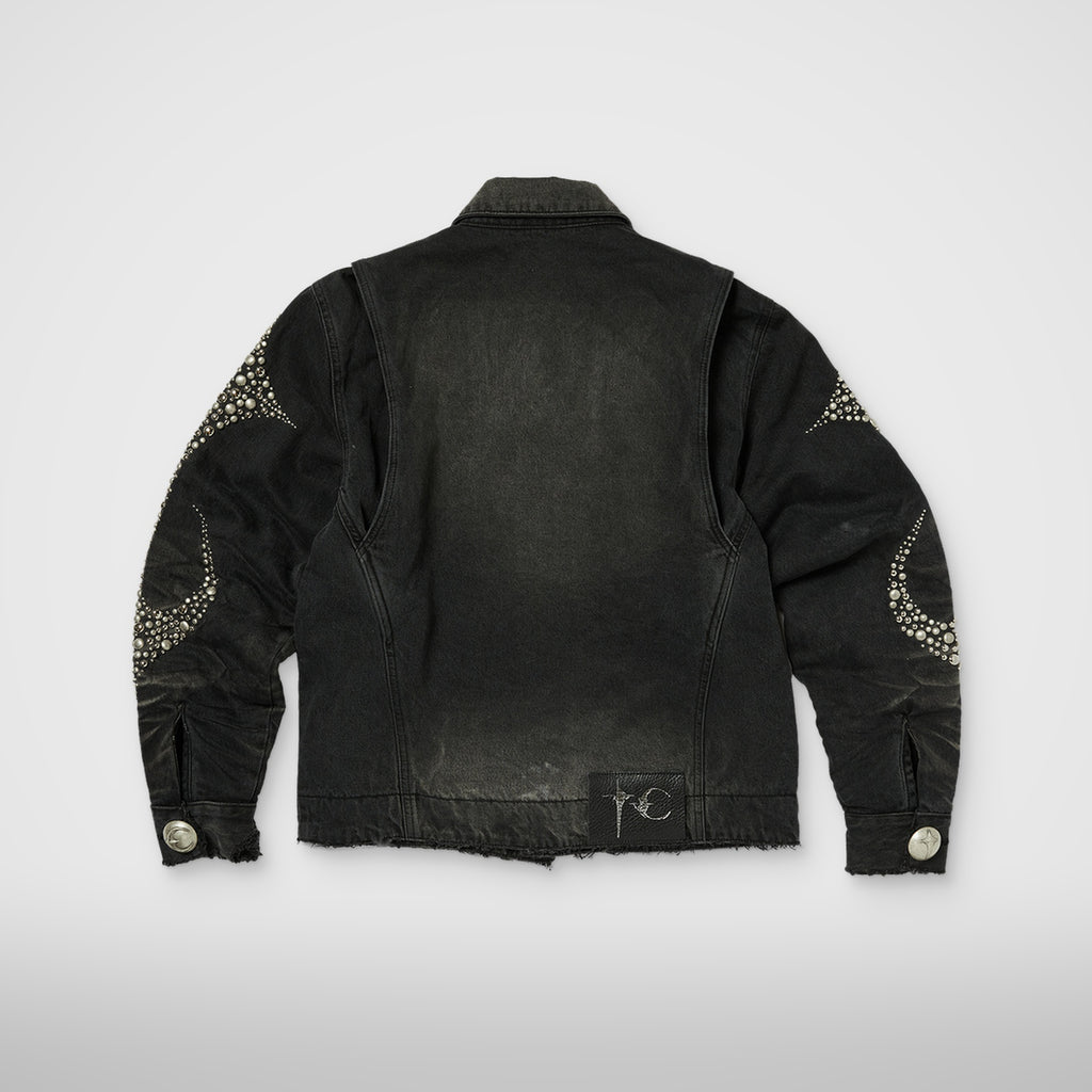 Thug Club Iron Steel Focus Denim Jacket in black, view 2 of 4