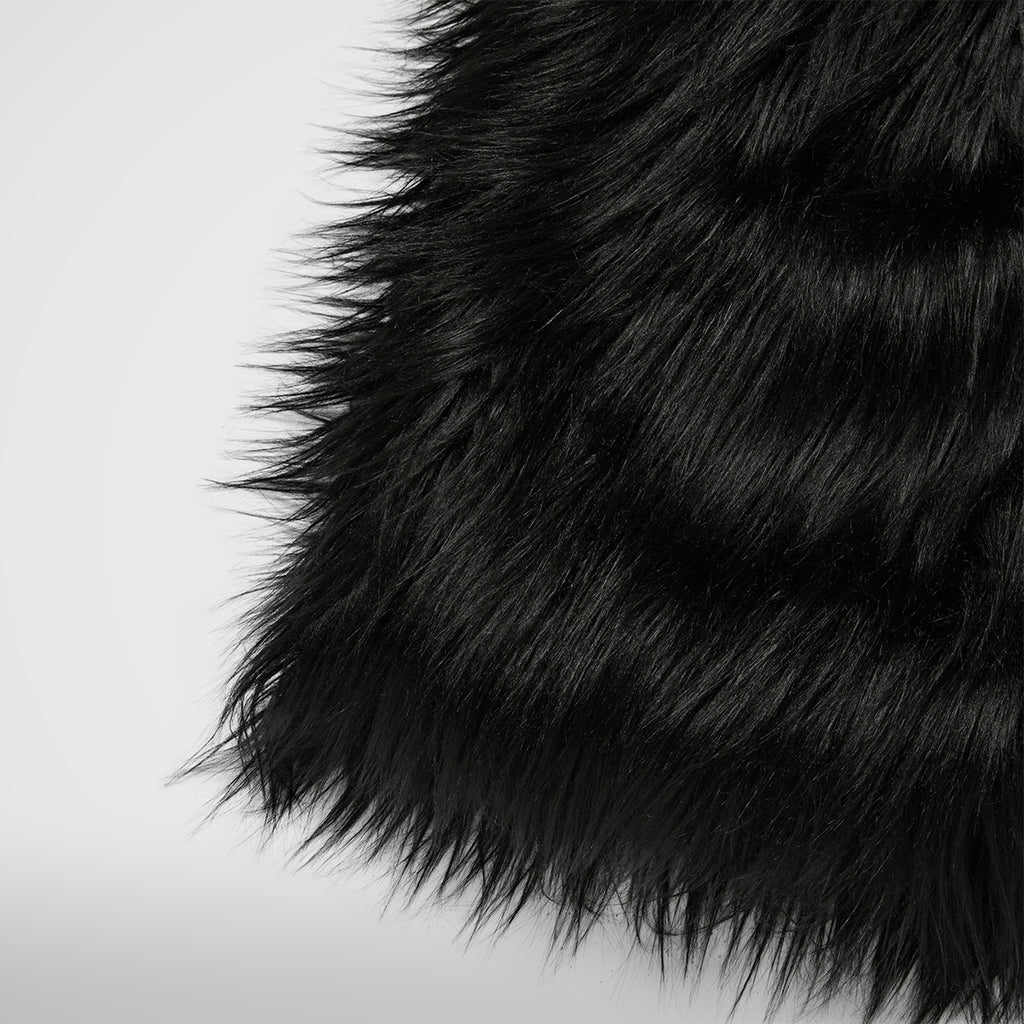 Thug Club TC Crow Fur Coat in black, view 7 of 8