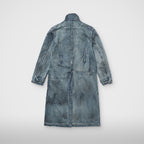 Thug Club Bio Soldier Denim Trench Coat in blue, view 2 of 10