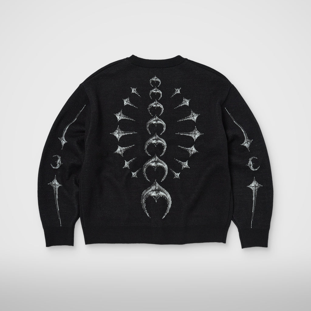 Thug Club TC Bone Knit Cardigan in black